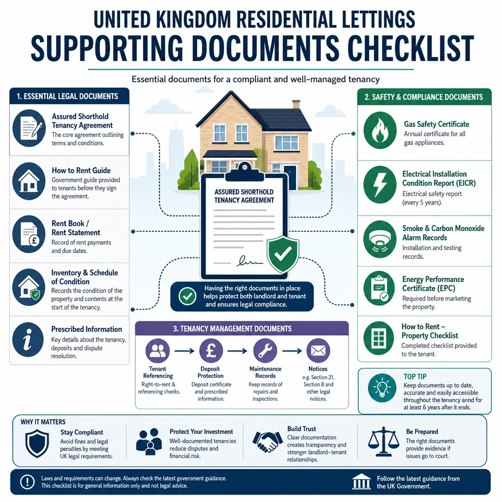 Residential Lettings Supporting Documents Checklist