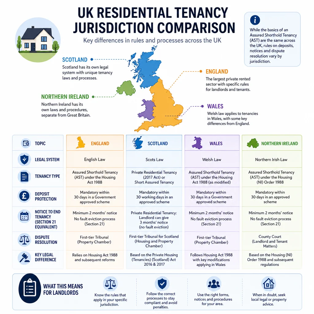 UK Residential Tenancy Jurisdiction Comparison