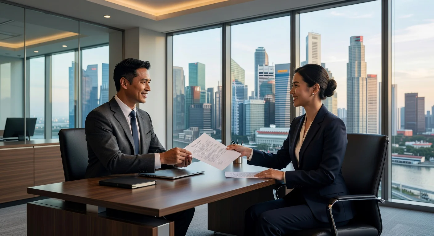 Professional signing tenancy agreement