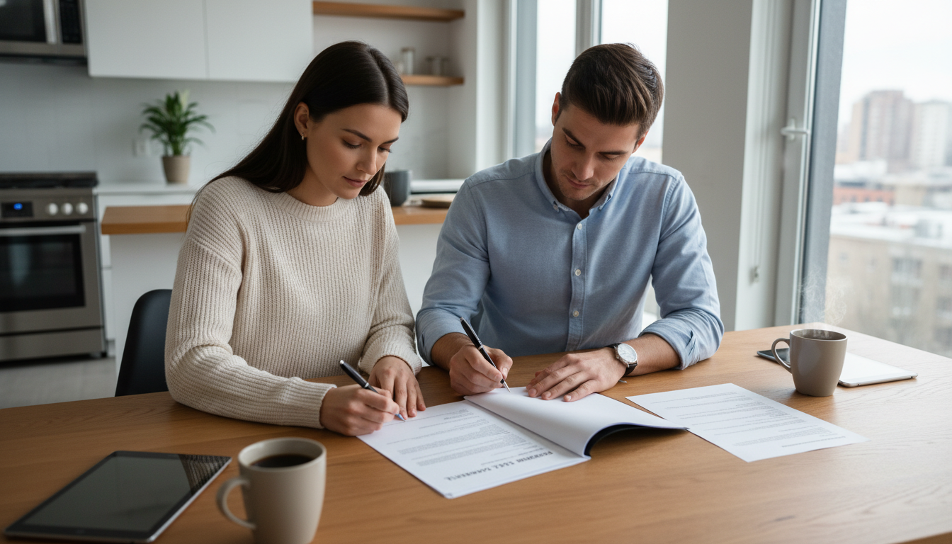 Signing a lease agreement