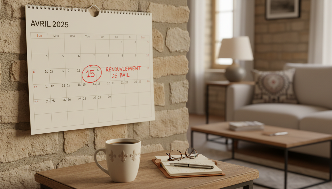 Calendar marking lease renewal date