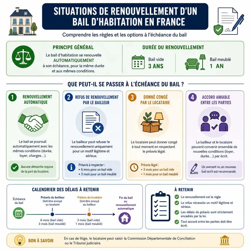 Situations de renouvellement d’un bail d’habitation