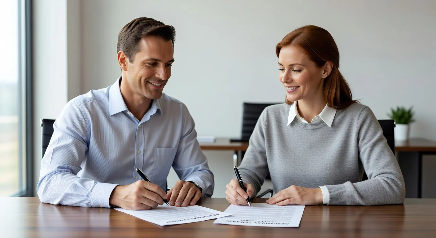 Signing lease renewal contract