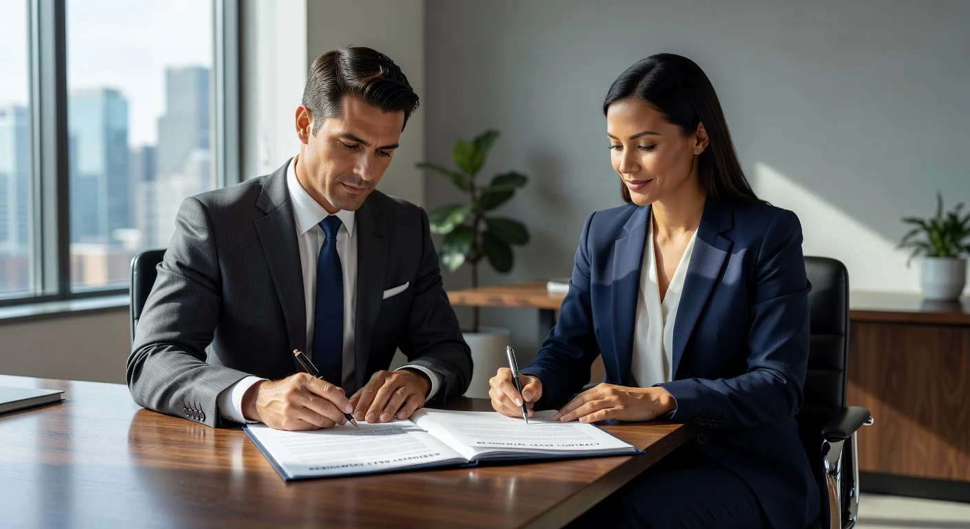 Signing residential lease contract