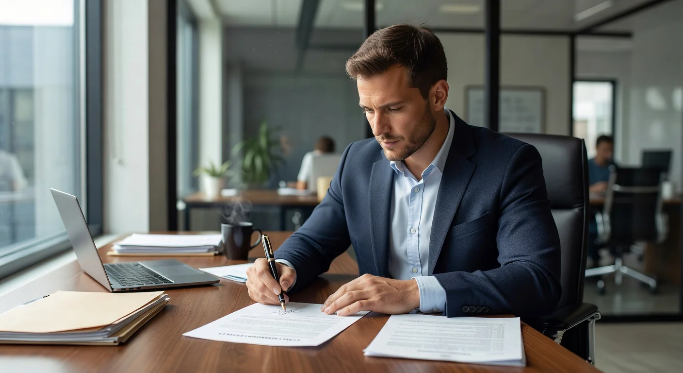 Person signing lease renewal contract