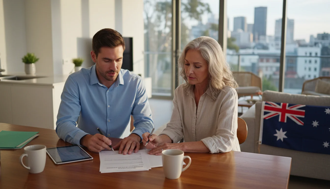 Signing residential lease renewal agreement