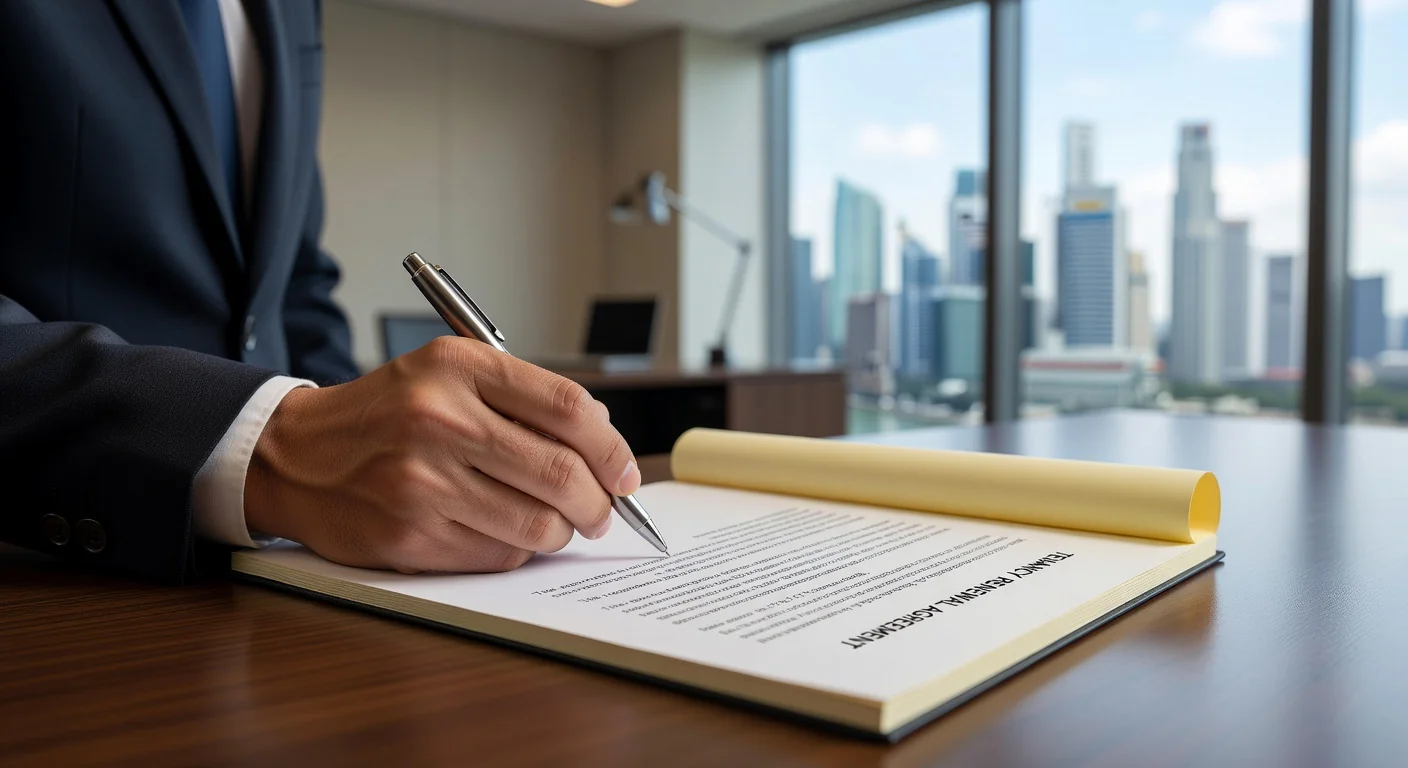 Hand signing tenancy renewal document