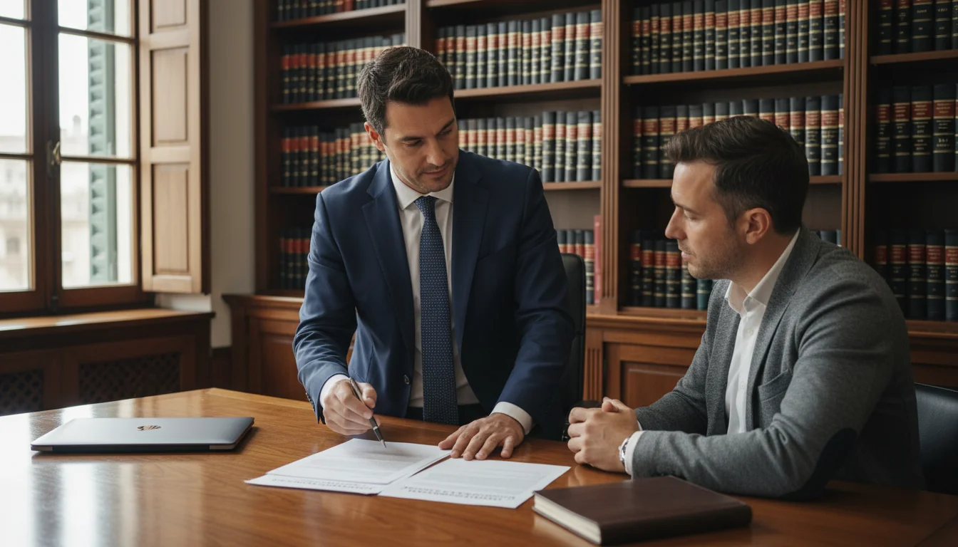 Spanish lawyer explaining rental renewal