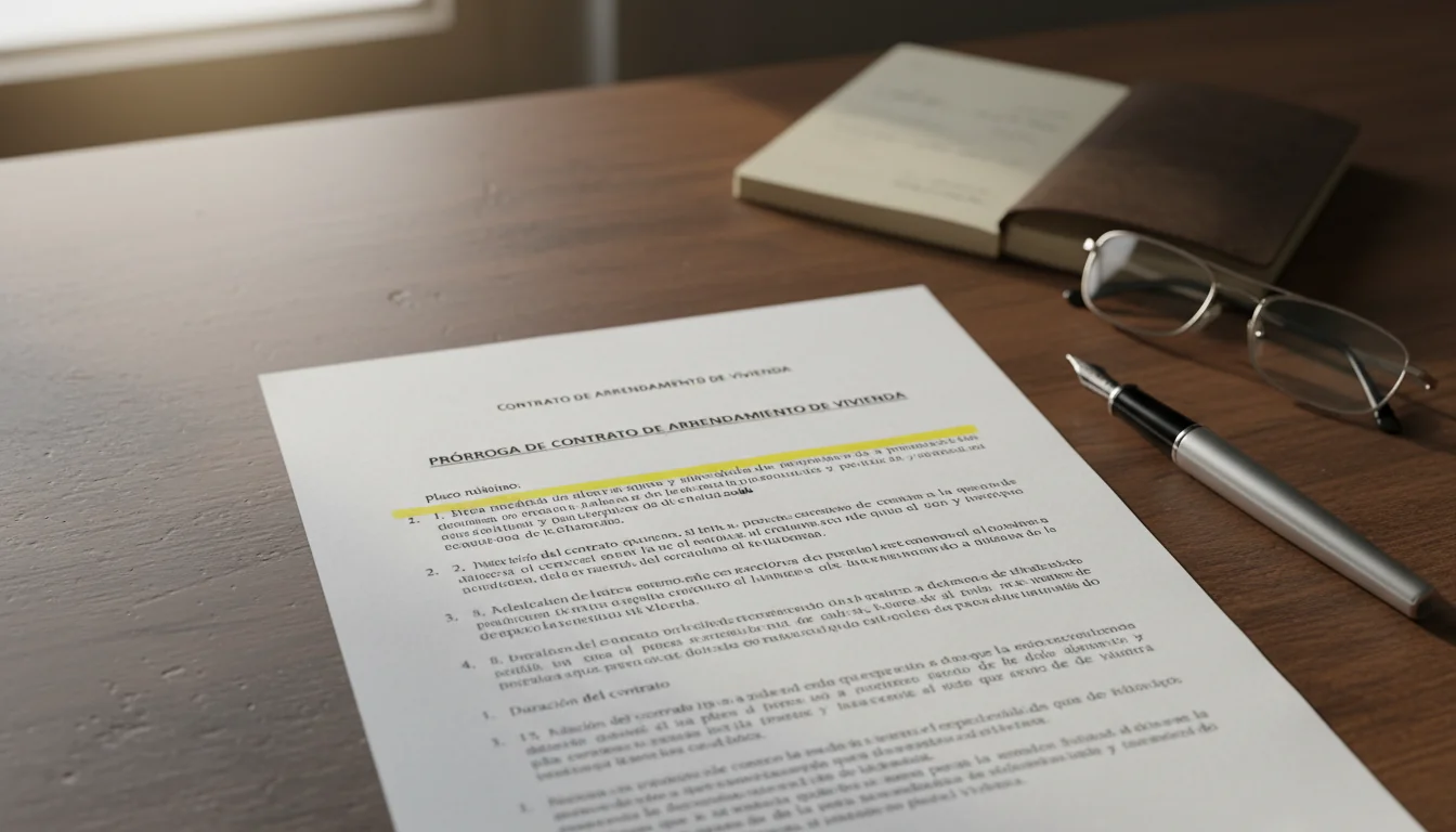 Spanish rental contract document close-up