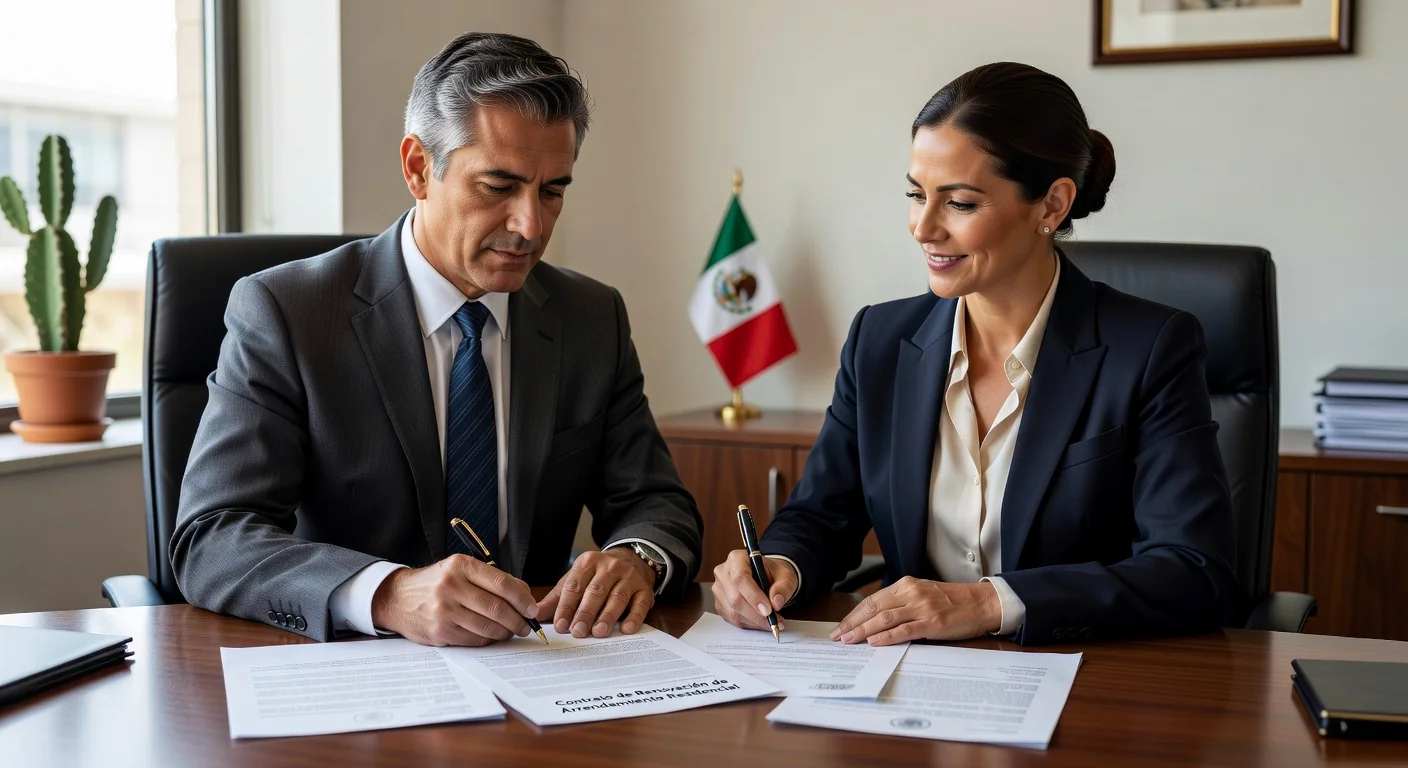 Signing residential lease renewal contract