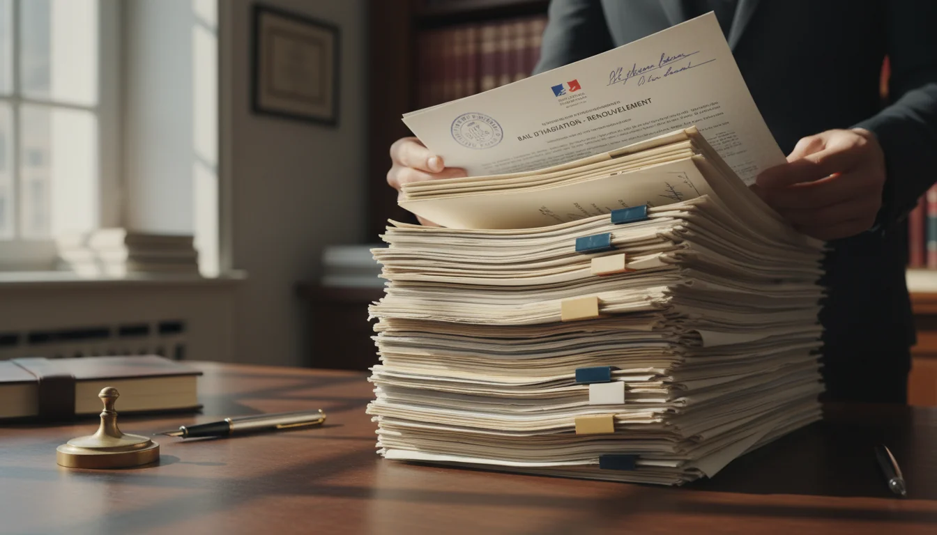 Stack of French housing lease papers