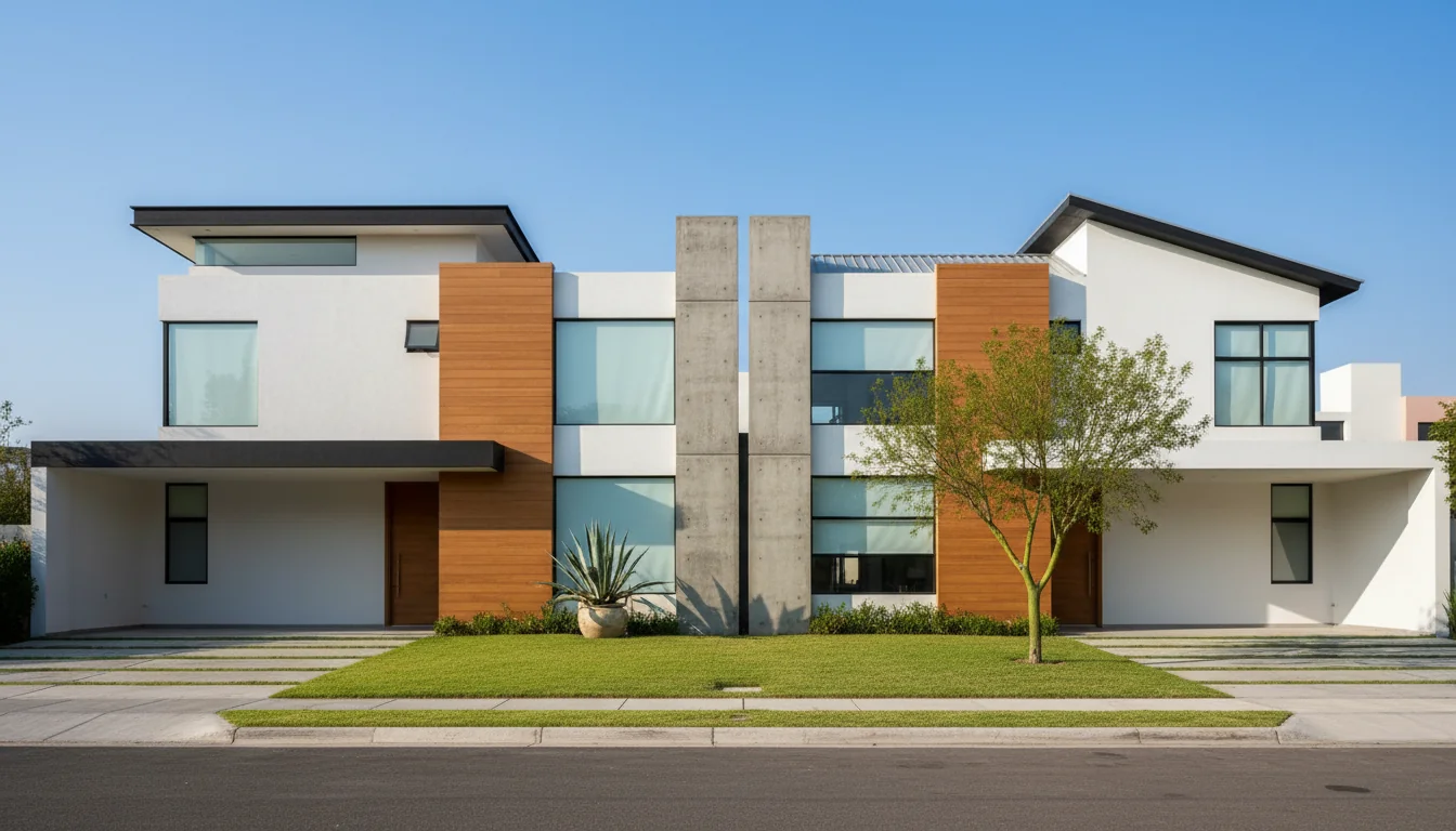 Two neighboring houses sharing a wall.