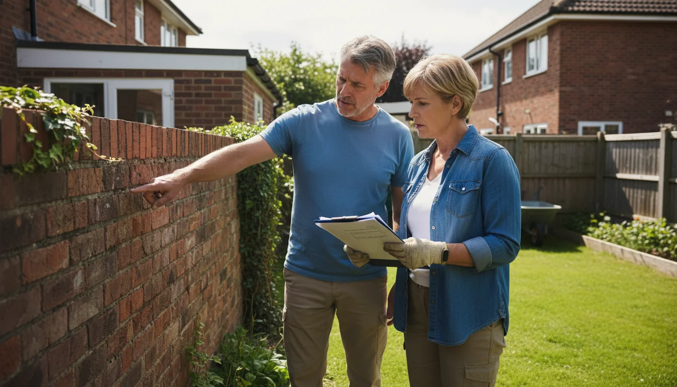 Two neighbors discussing party wall agreement
