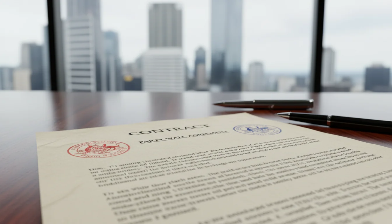 Legal document for party wall rules