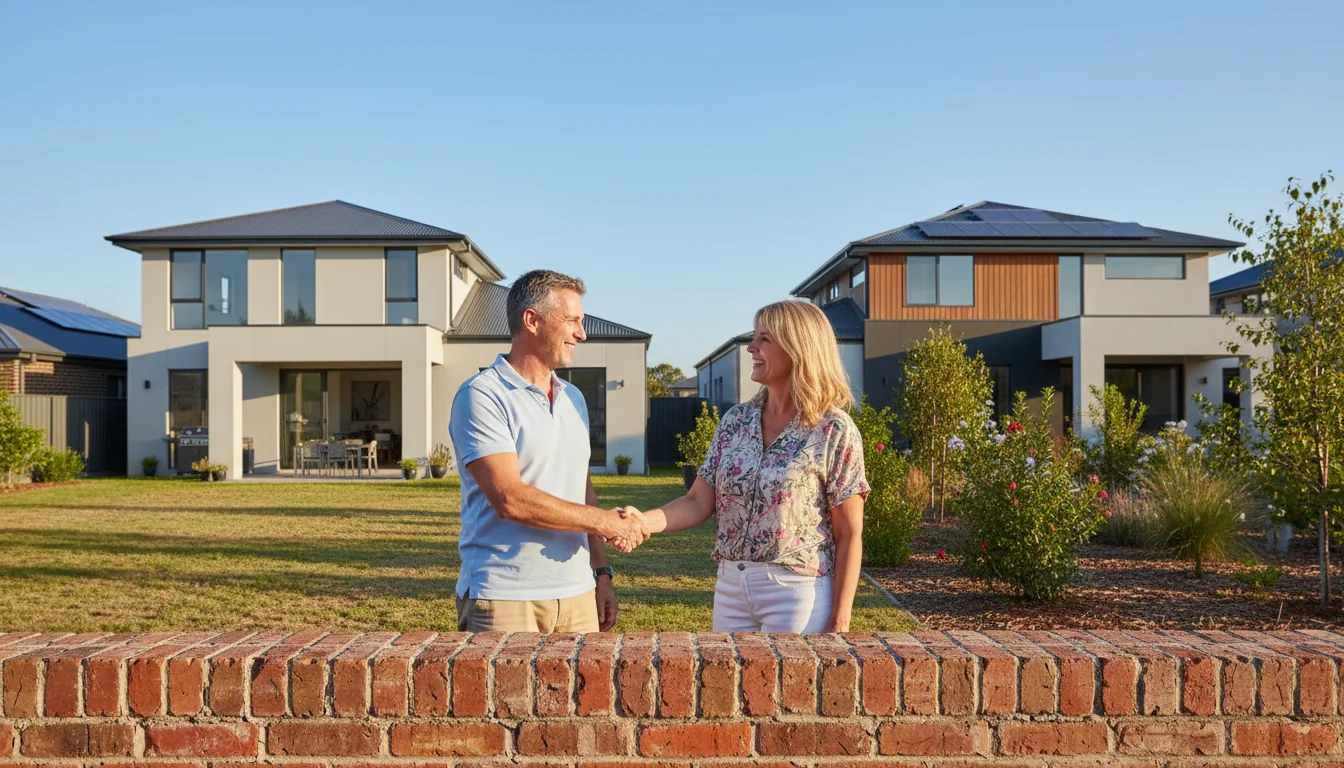 Two neighbors discussing party wall agreement