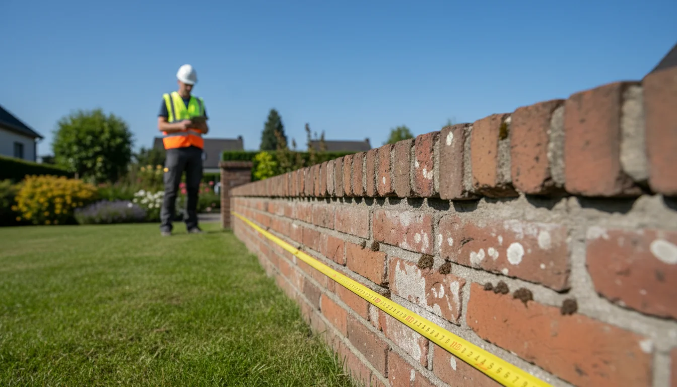 Property boundary wall illustration