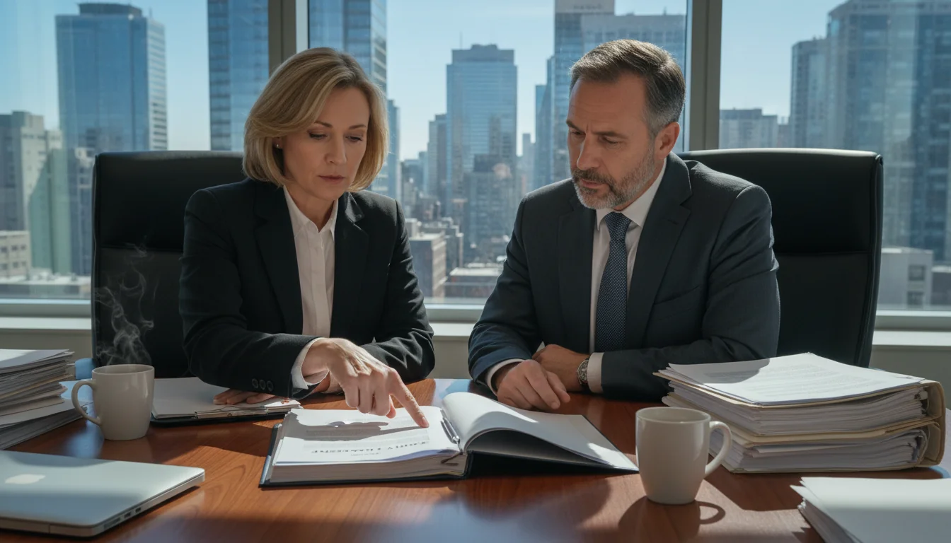 Two professionals discussing party wall agreement