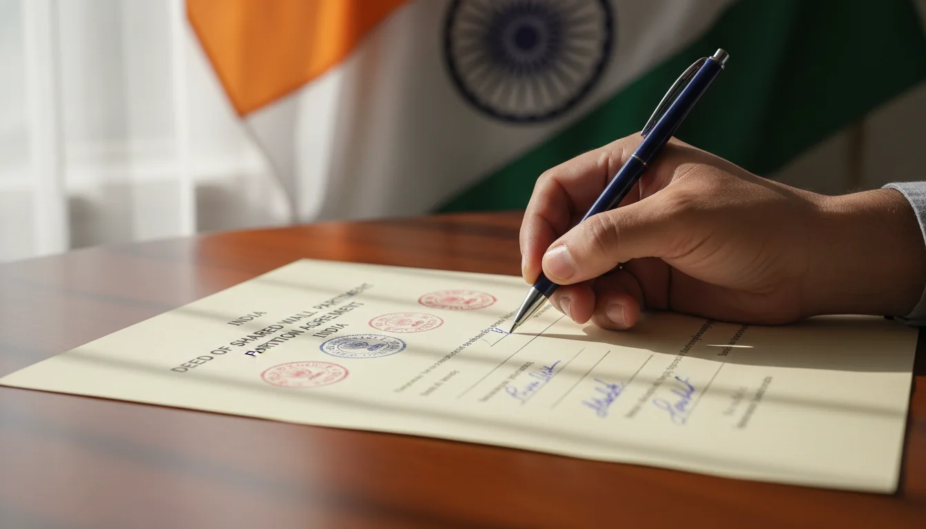 Hand signing property legal agreement