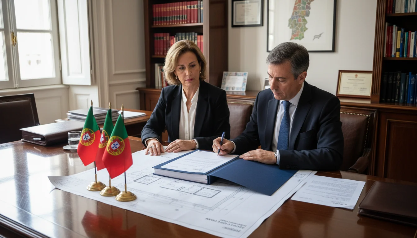 Legal document signing scene