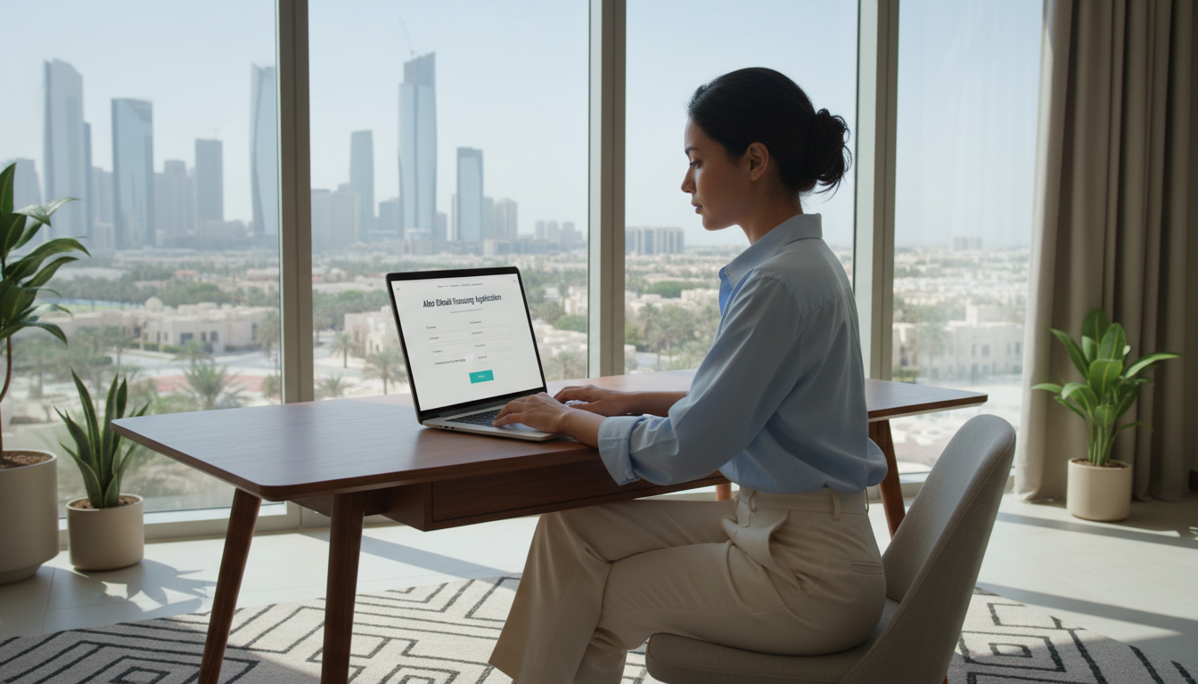 Person accessing online rental application portal