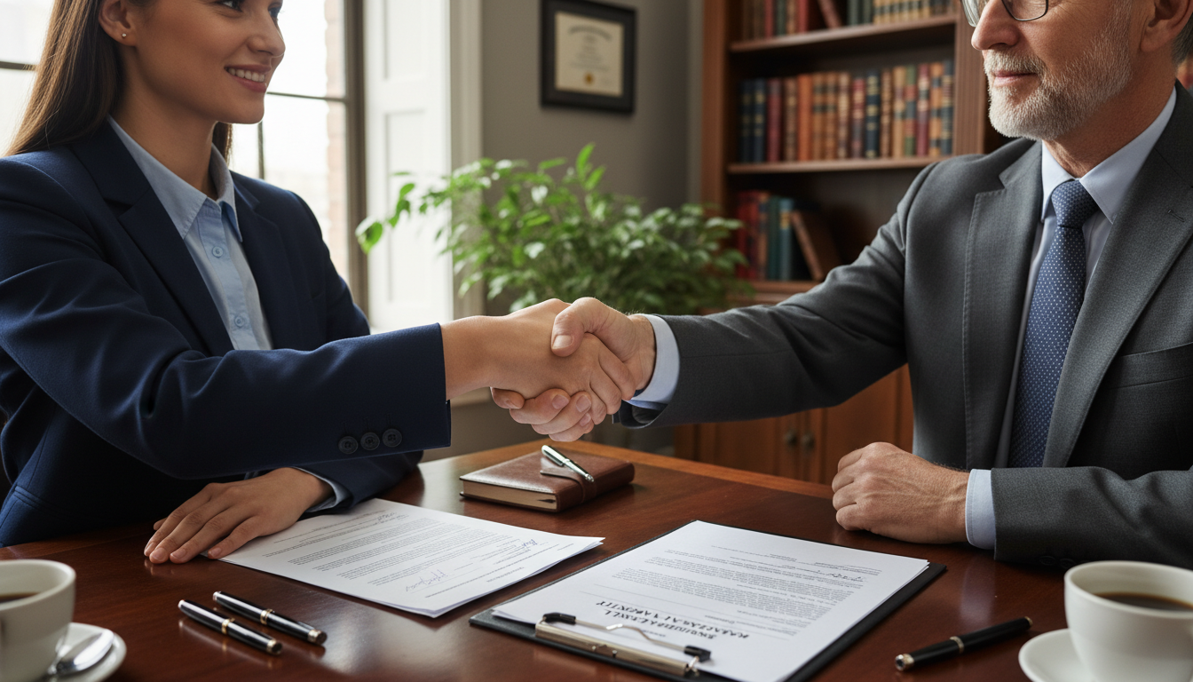 Signing lease document professionally