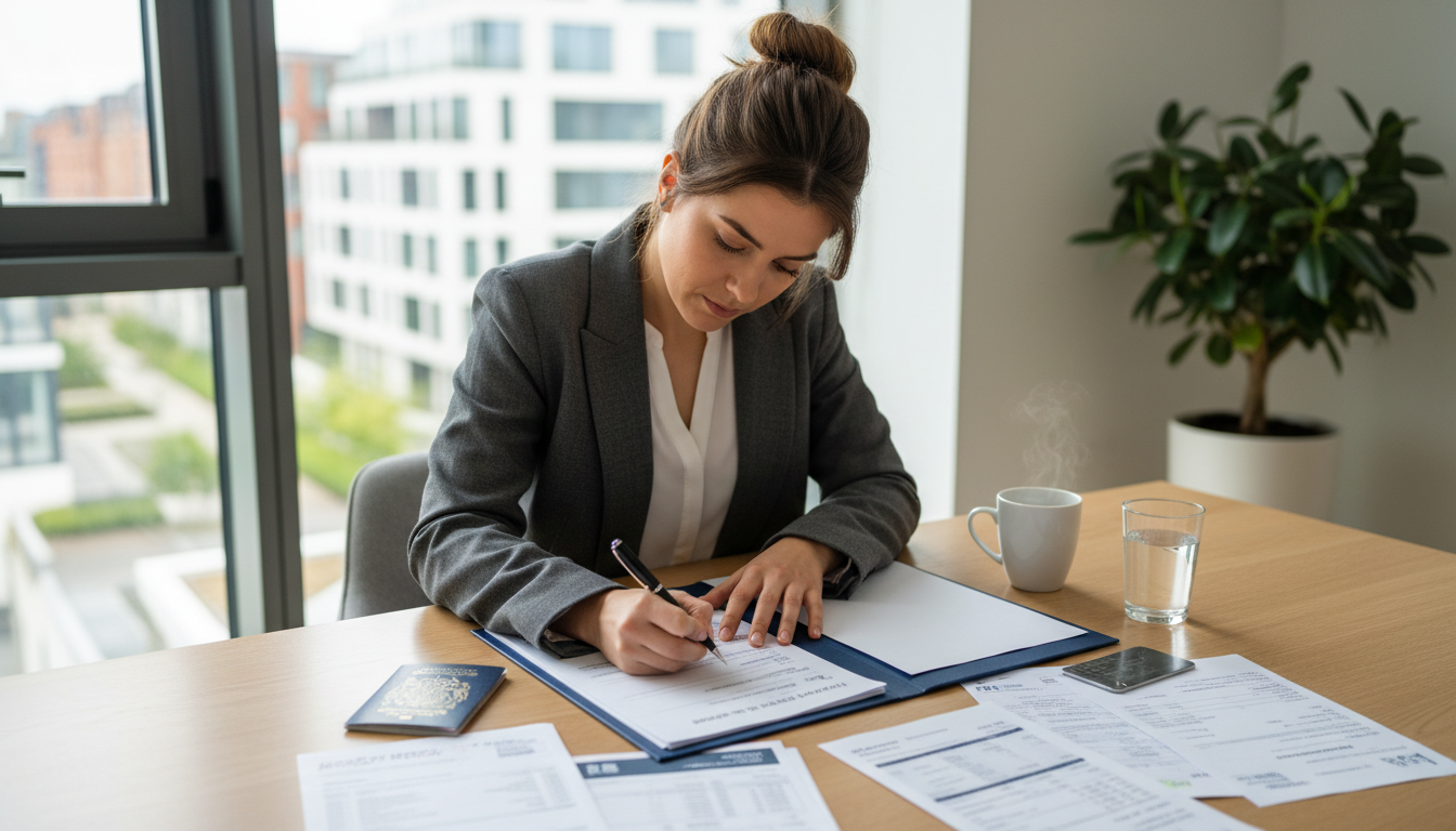 Person filling tenancy form