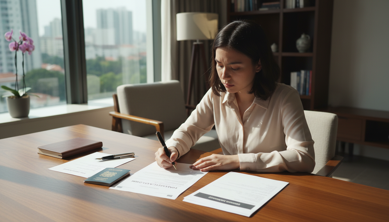 Person signing tenancy application form