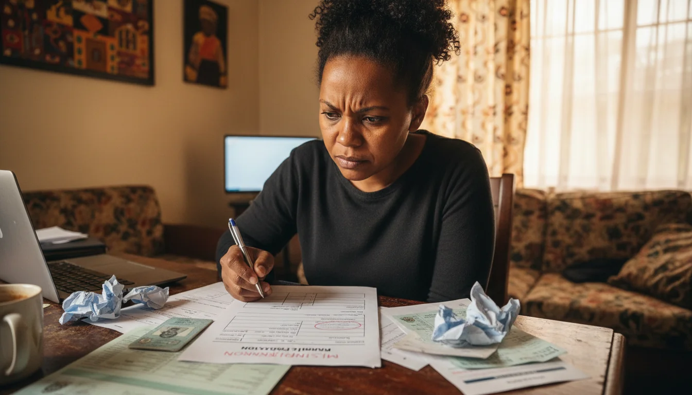 Incomplete rental application form.