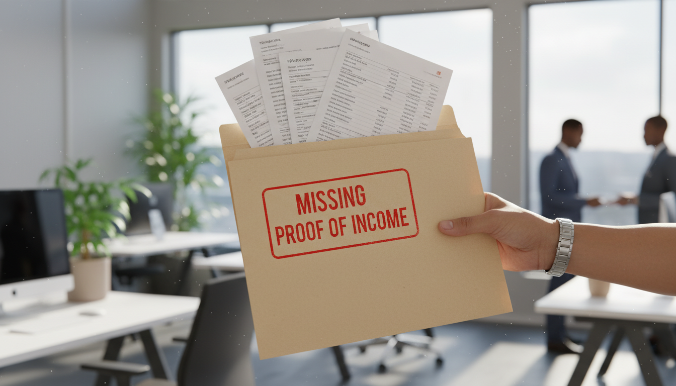 Person missing rental payment documents.