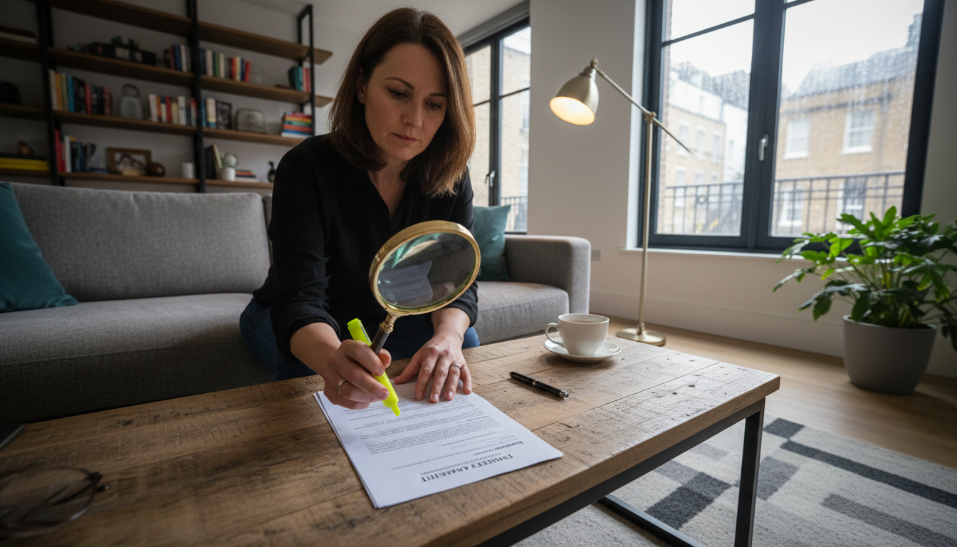 Tenant reviewing contract details