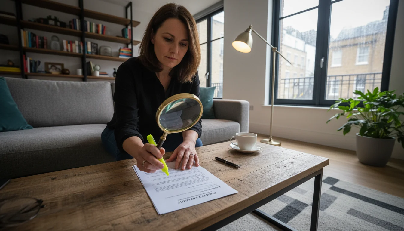 Tenant reviewing contract details