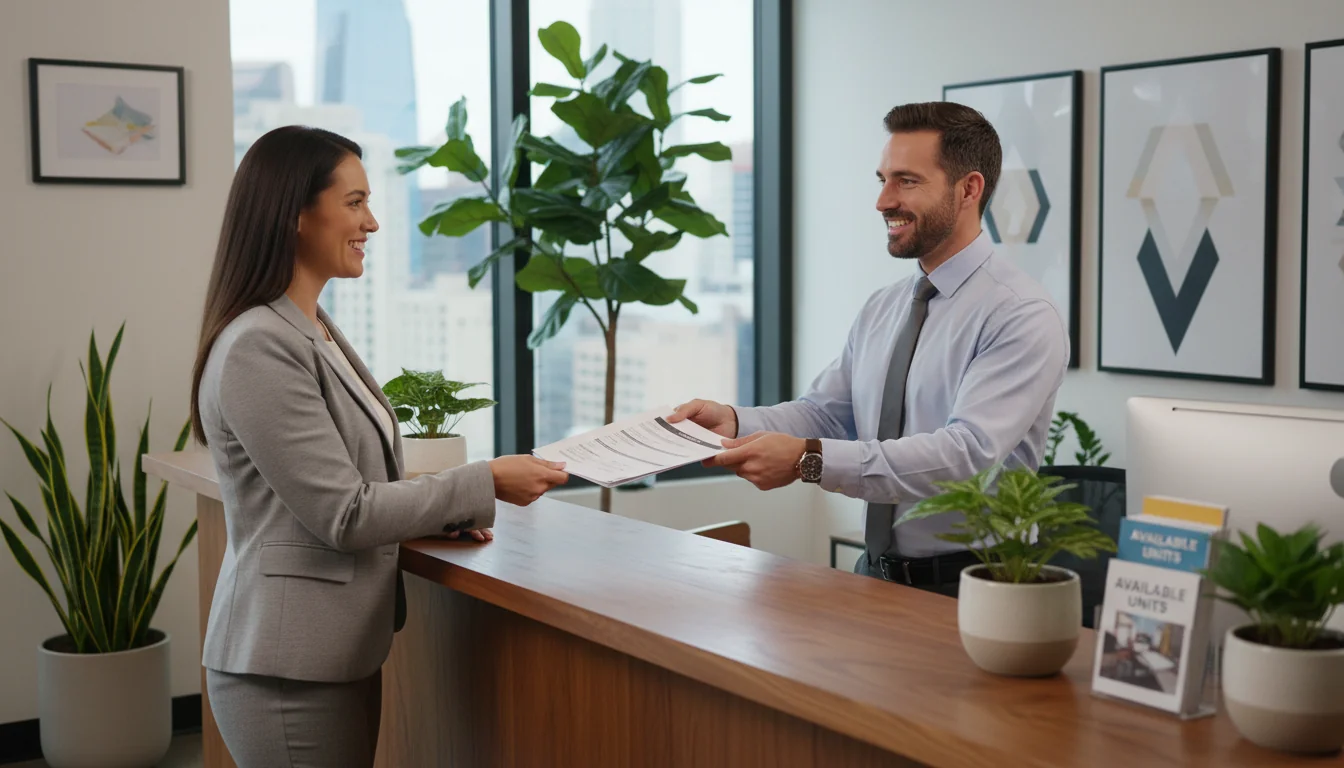 Handing application to landlord