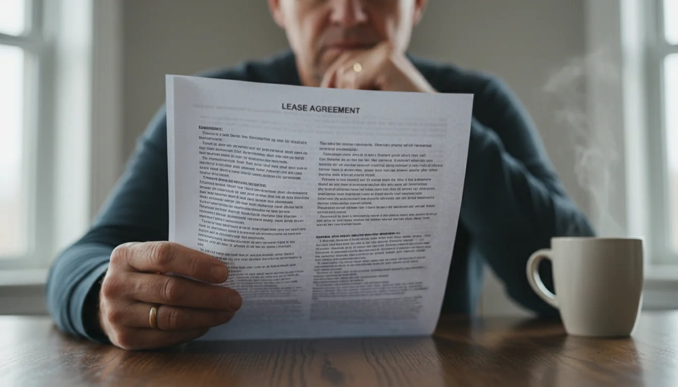 Reviewing lease agreement document