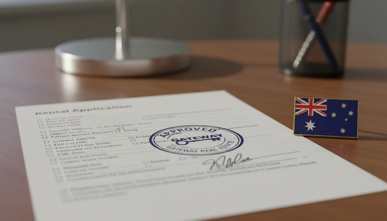 Completed rental form with approval stamp