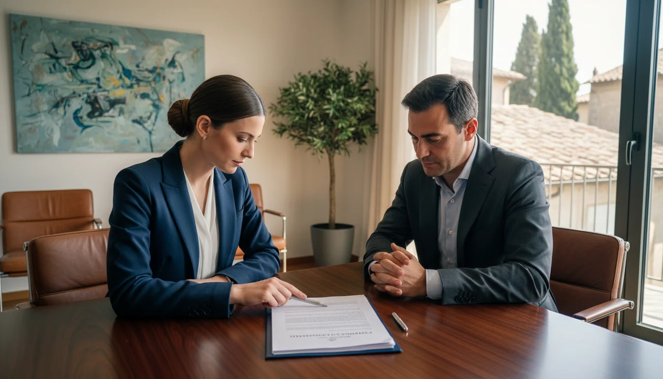 Italian apartment lease signing.
