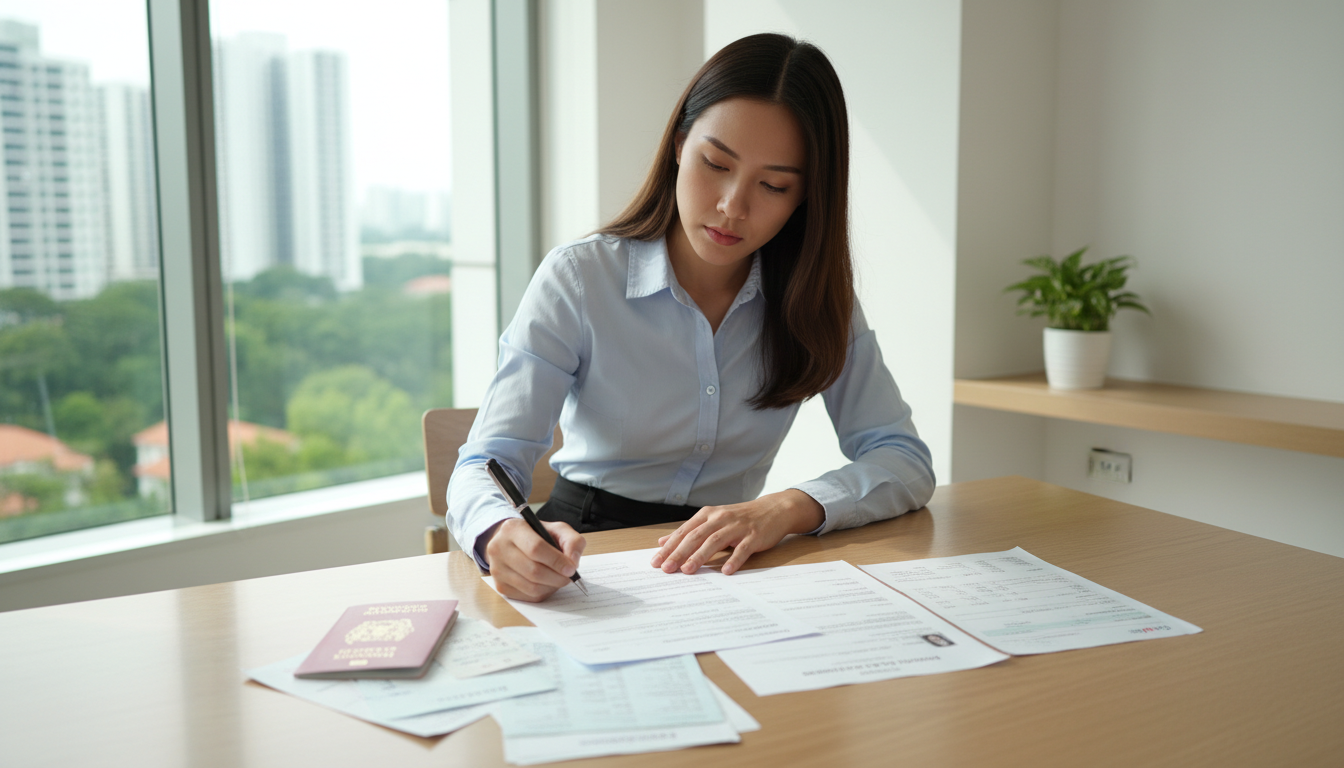 Person filling tenancy form