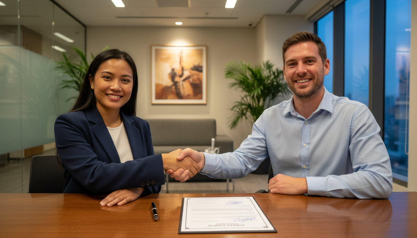 Signing tenancy agreement