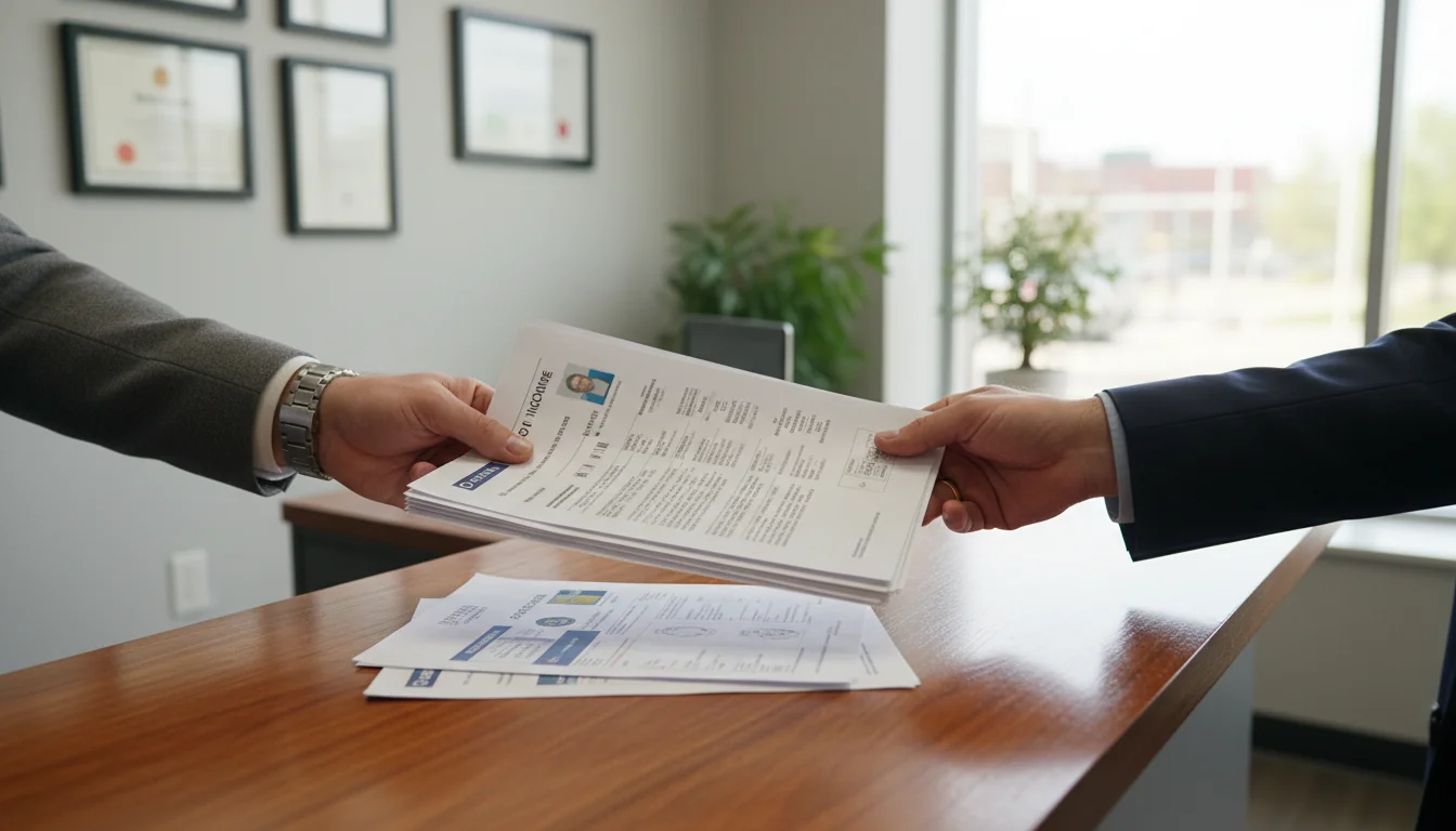 Handing over required rental documents