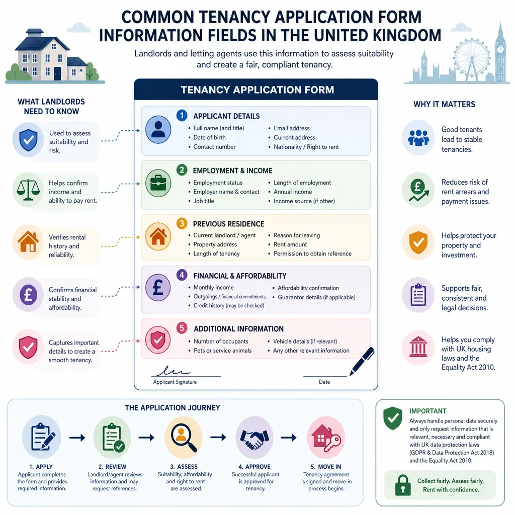 Common Tenancy Application Form Information Fields