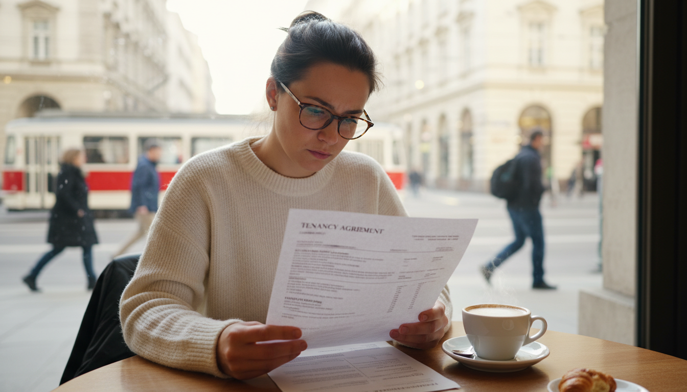 Adult reviewing tenancy contract