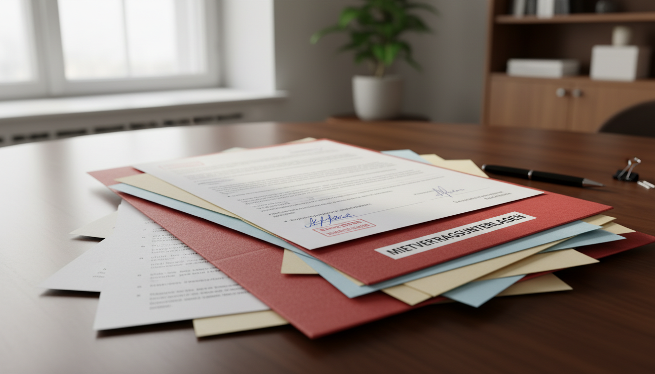 Stack of legal rental documents