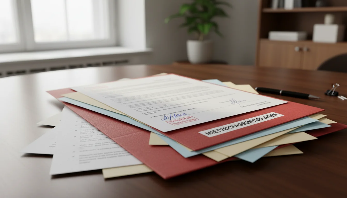 Stack of legal rental documents