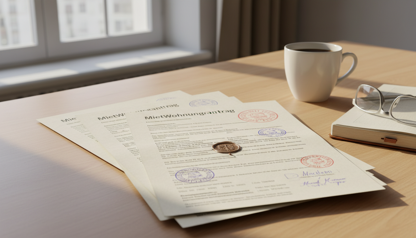 Stack of German rental papers