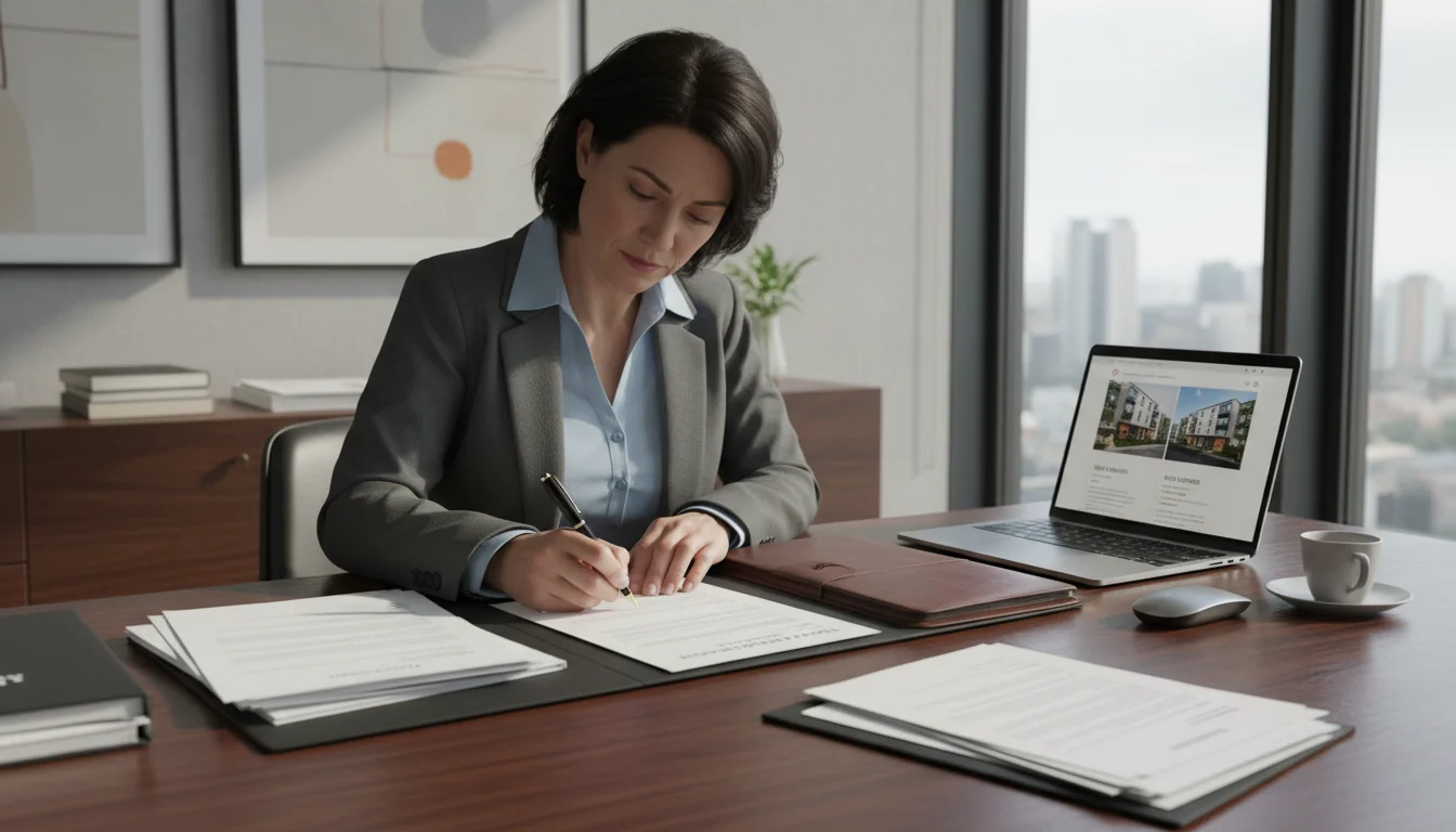 Person signing tenancy application form