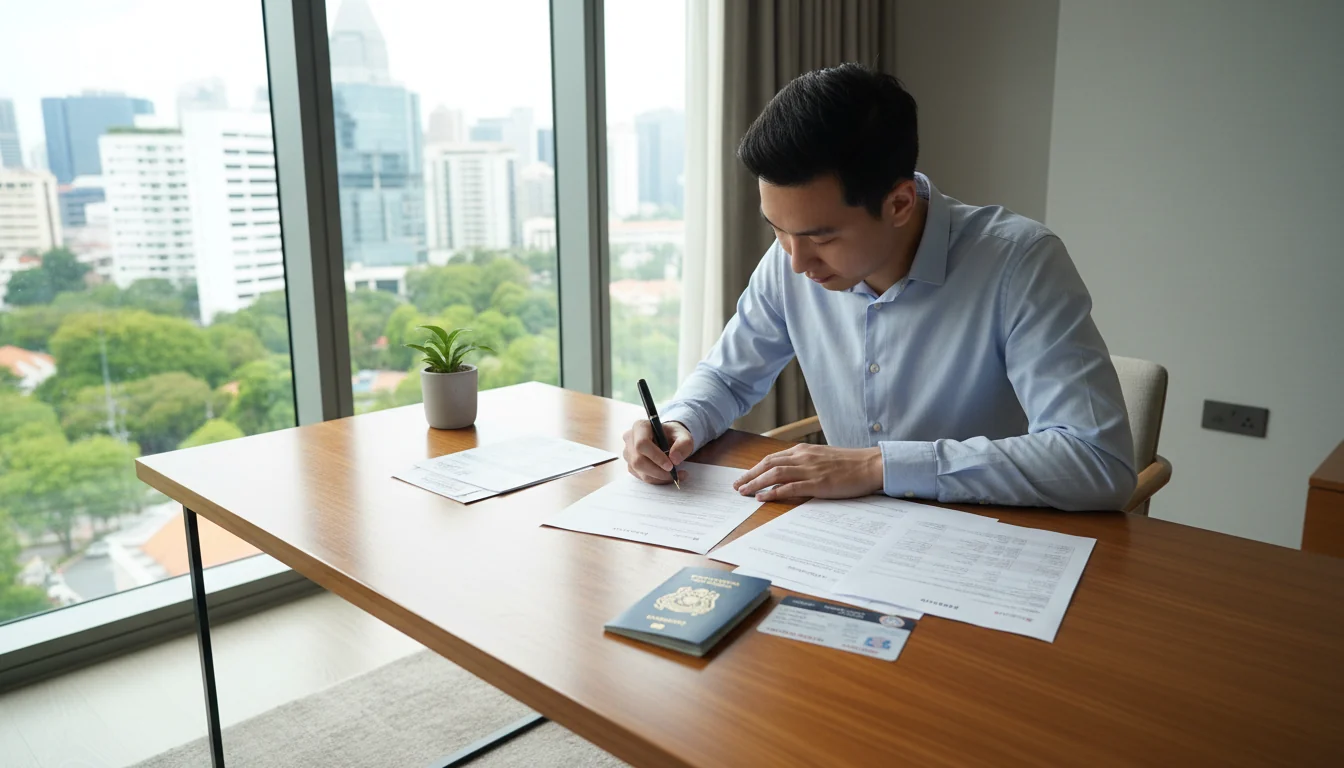 Person signing tenancy application form