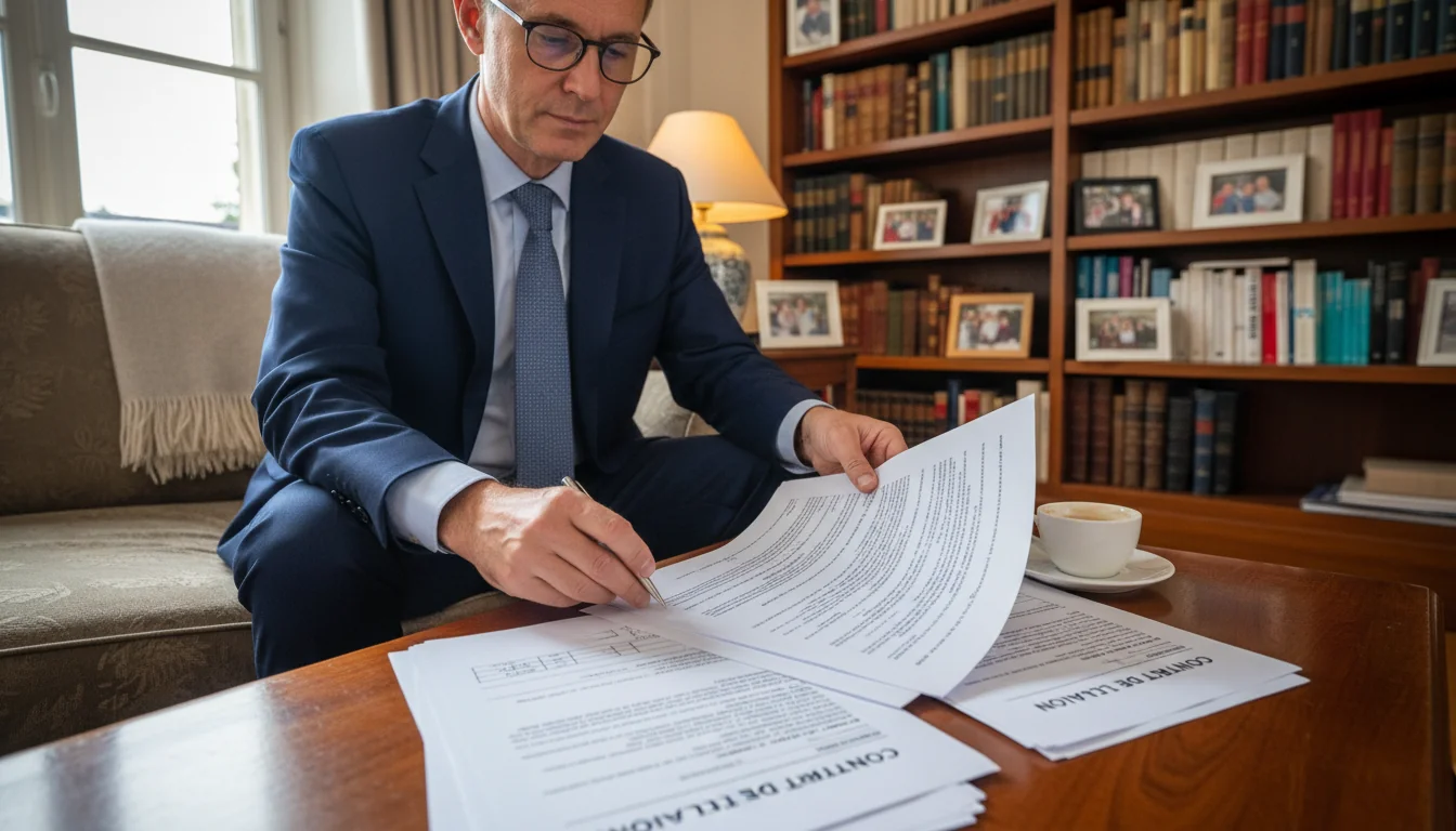 Adult reviewing legal housing papers