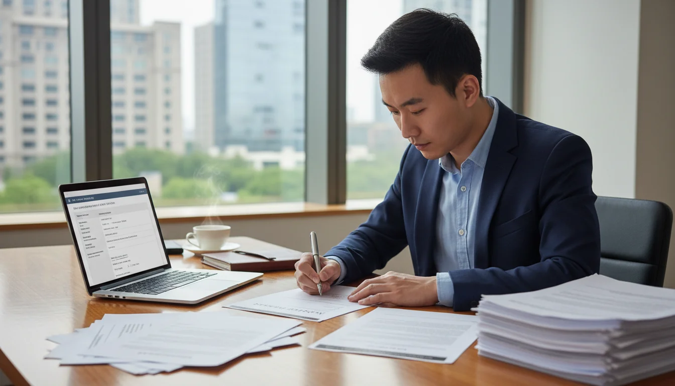 Person signing rental lease agreement