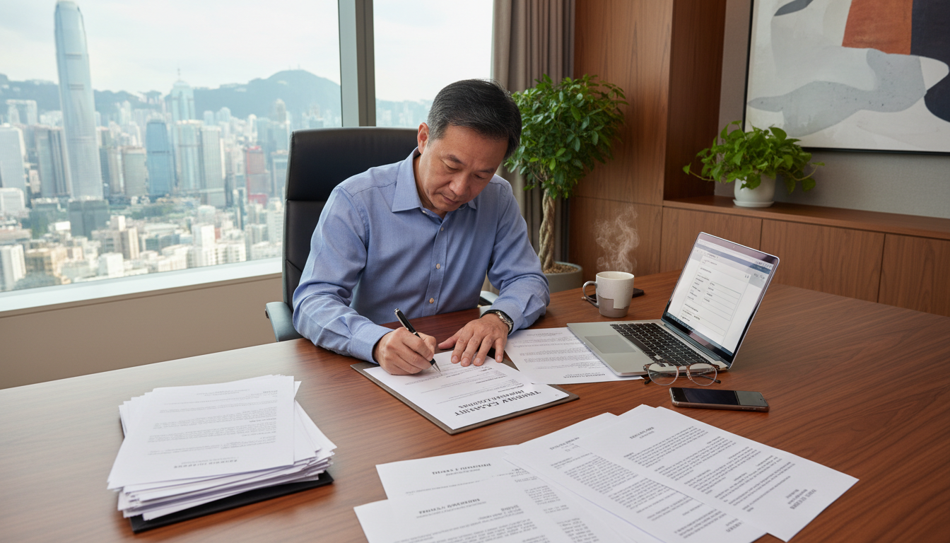 Person signing rental lease