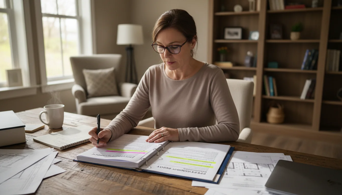 Person reading property report