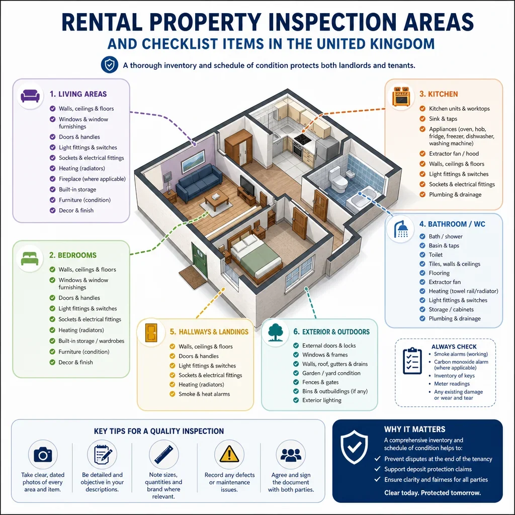 Rental Property Inspection Areas and Checklist Items